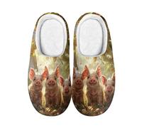 Zapatillas Casa Cerdo Zapatillas De Felpa Para Mujer | Zapatillas de Estar Espuma viscoelástica Ligeras Pantuflas de invierno para Novia Hombre Interior