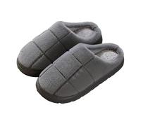 Zapatillas Casa Mujer Pantuflas femeninas invernales abrigadas con suela gruesa y forro polar para uso interior y exterior (Grey, 48-49)