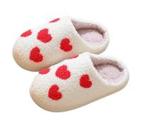 Zapatillas Casa Niña Invierno polar Cálidos Barefoot Pantuflas Niña Niño Terciopelo Caliente Algodón Antideslizantes Cómodas Casual Interior Animales Divertidas Zapatos (Red, 5-7 Years)