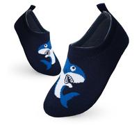 Zapatillas Casa Niña Niño Antideslizantes Pantuflas Ligeras Transpirables Suave Escarpines Calcetines Descalzos Aprender Zapatos de Punto da Niño Tiburón Azul Marino 22-23