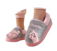 Zapatillas Casa Niño Invierno - Chaussons D'Hiver Chauds Pour Filles Chaussures D'Intérieur Pour Tout-Petits Doux Design De Dessin Animé Mignon Pour L'École Tenue Décontractée (Grey 275 Little Kids)