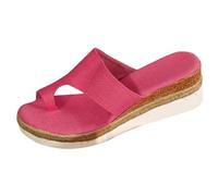 Zapatillas Casa Verano Comodas Playa Piscina Sandalias OrtopéDicas De CuñA con para Mujer, Verano 2025, CóModas Alpargatas con Punta Abierta Y Tiras Zapatillas Mujer Casa Piscina (Hot Pink, 41)