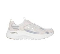 Skechers Arch Fit 2.0 Vintage Luxe, Zapatillas Mujer, Natural Leather/Mesh/Gray Trim, 37 EU