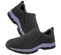 Zapatillas Casual Sin Cordones Hombre Pies Ancho Zapatos Senderismo Horma Ancha Antideslizantes Deporte Slip-on Walking Sneakers Transpirables Zapatillas para DiabéTicos,Negro,46 EU