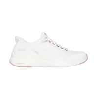 Skechers Tenis Contour Foam Golden Hour, para Mujer, Cuero Duraleather de Malla Blanca con Ribete en Oro Rosa, 40 EU