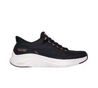 Skechers Tenis Contour Foam Golden Hour, para Mujer, Cuero Duraleather de Malla Negra con Ribete en Oro Rosa, 41 EU