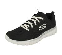Skechers Graceful Get Connected Regular, Zapatillas Mujer, Black Mesh White Trim, 37 EU