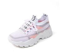 Zapatillas Casual Transpirables para Mujer, Zapatillas de Paseo Ligeras y Cómodas para el Uso Diario, con Cierre Elástico y Diseño de Tacón Plano., Rosa, 36 EU