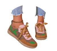 Zapatillas Casuales Mujer con Estampado Animal Plana y diseño cómodo para Caminar Ideal Uso Diario Vacaciones Viajes Deportes (Brown, 38)