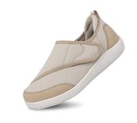 Zapatillas casuales para hombre, cómodas zapatillas antideslizantes para correr para pies anchos, suela suave, transpirable, para hombres y mujeres, ancianos, ropa de uso diario, caqui, 41 EU