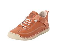 Zapatillas casuales para hombre, de piel sintética, con cordones, con correa de , cosidas a mano, zapatos planos para uso diario, Orange, 36.5 EU