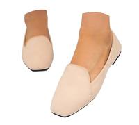 Zapatillas casuales para mujer Estos zapatos planos para mujer con punta cuadrada, suelas suaves y parte superior de tela son ideales para paseos al aire libre, uso diario Zapatos Negro Mujer, Blanco