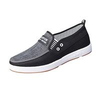 Zapatillas casuales sin cordones para hombre con diseño de panel de contraste, mocasines ligeros para caminar con parte superior transpirable, lateral elástico y plantilla suave, detalle de doble ojal