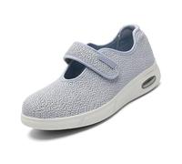 Zapatillas Casuales Unisex Ligeras, Parte Superior Transpirable Cierre Ajustable Suela amortiguadora Suave, para Hombre y Mujer Caminar a Diario y Uso al Aire Libre,Grey- 40 EU