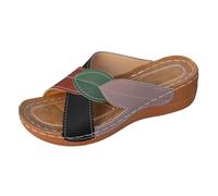 Zapatillas cerradas para mujer, zapatos de cabaña de fieltro para mujer, pantuflas gruesas, pantuflas con tiras para vacaciones, playa, colores a juego, Negro , 37 EU