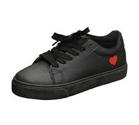 Zapatillas clásicas negras para mujer, básicas, para el día a día, monocolor, informales, con cordones, para correr, ligeras, para correr, para correr, para correr, para el aire libre, transpirables,