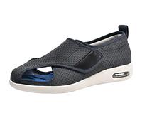 Zapatillas Cómodas Ancho Especial, Calzado Ancho Especial Hombre, Zapatos Especiales para Juanetes de Mujer, Zapatilla Confortina Rejilla Extra Ancho Especial,Gris,37.5 EU