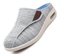 Zapatillas Cómodas Ancho Especial Zapatos ortopédicos Zapatos sin cordones ortopédicos con colchón de aire Zapatillas ortopédicas para mujer Air Cushion Slip On Walking Shoes,Lightgrey,38 EU