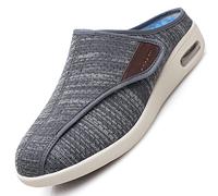 Zapatillas Cómodas Ancho Especial Zapatos ortopédicos Zapatos sin cordones ortopédicos con colchón de aire Zapatillas ortopédicas para mujer Air Cushion Slip On Walking Shoes,Darkgrey,45 EU