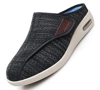 Zapatillas Cómodas Ancho Especial Zapatos ortopédicos Zapatos sin cordones ortopédicos con colchón de aire Zapatillas ortopédicas para mujer Air Cushion Slip On Walking Shoes,Blackgrey,44.5 EU