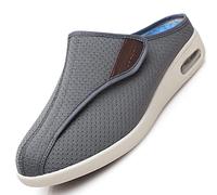 Zapatillas Cómodas Ancho Especial Zapatos ortopédicos Zapatos sin cordones ortopédicos con colchón de aire Zapatillas ortopédicas para mujer Air Cushion Slip On Walking Shoes,Gris,46 EU