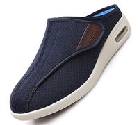 Zapatillas Cómodas Ancho Especial Zapatos ortopédicos Zapatos sin cordones ortopédicos con colchón de aire Zapatillas ortopédicas para mujer Air Cushion Slip On Walking Shoes,Azul,37 EU