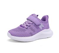 Zapatillas cómodas de moda para niños y niñas, para la escuela al aire libre, correr, caminar, viajar, zapatos de transición para mujer, Color lila claro., 33 EU