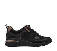 Zapatillas con cuña y cremallera Mujer Talla 40. Color Negro