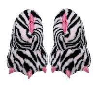 Zapatillas con Pata para Mujer Zapatillas Térmicas Antideslizantes con Garra de Cebra Monstruo Silencioso con Forro de Cristal Animal a Prueba de Humedad
