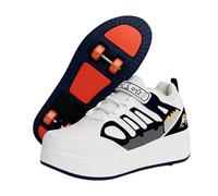 Zapatillas con Ruedas Niña Niño 4 Ruedas EXTRAÍBLES - Zapatos Patines Convertibles para Skate, 2/4 Ruedas - Talla 30-38 EU - Regalo Infantil (Azul/Rosa/Blanco), blue-33