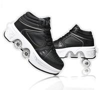 Zapatillas con Ruedas, Niños Skateboarding, Zapatillas Ruedas Multiusos 2 En 1 Patines Zapatillas Quad Rued Sneakers Moda Zapatillas Regalo de cumpleaños Niños y niñas