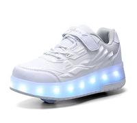 Zapatillas con Ruedas para Niña y Niños Led Luces Patines en Linea Bambas con Ruedas Deportivas Patines al Aire Libre Gimnasia Running Niños Multiusos Automática Zapatos de Skateboard con USB Carga