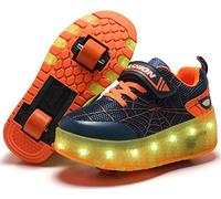 Zapatillas con Ruedas para Niña y Niños Led Luces Patines en Linea Bambas con Ruedas Deportivas Patines al Aire Libre Gimnasia Running Niños Multiusos Automática Zapatos de Skateboard con USB Carga