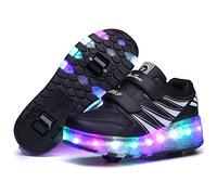 Zapatillas con Ruedas para Niña y Niños Led Luces Patines en Linea Bambas con Ruedas Deportivas Patines al Aire Libre Gimnasia Running Niños Multiusos Automática Zapatos de Skateboard con USB Carga