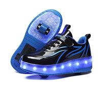 Zapatillas con Ruedas para Niña y Niños Led Luces Patines en Linea Bambas con Ruedas Deportivas Patines al Aire Libre Gimnasia Running Niños Multiusos Automática Zapatos de Skateboard con USB Carga