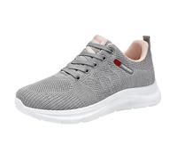 Zapatillas de ajuste ancho para mujer, con soporte de arco, espuma viscoelástica, para caminar, de malla transpirable, para correr, antideslizantes, gruesas, ortopédicas, ligeras, cómodas, informales