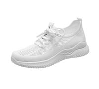 Zapatillas de ajuste ancho para mujer, ligeras, transpirables, con cordones, antideslizantes, informales, para caminar, gimnasio, correr, con soporte de arco, tenis ortopédicos gruesos para conducir