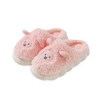 Zapatillas De Algodón For Parejas Linda Niña De Dibujos Animados Corazón Pequeñas Zapatillas De Oveja Invierno Interior Hogar Zapatos De Algodón De Felpa De Fondo Suave(Pink4.0thickened,37-38)
