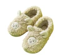 Zapatillas De Algodón For Parejas Linda Niña De Dibujos Animados Corazón Pequeñas Zapatillas De Oveja Invierno Interior Hogar Zapatos De Algodón De Felpa De Fondo Suave(Greenbagheel2.0,35-36)