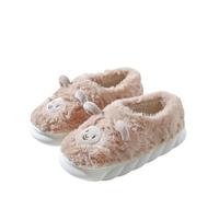 Zapatillas De Algodón For Parejas Linda Niña De Dibujos Animados Corazón Pequeñas Zapatillas De Oveja Invierno Interior Hogar Zapatos De Algodón De Felpa De Fondo Suave(Khakiall-inclusive4.0,41-42)