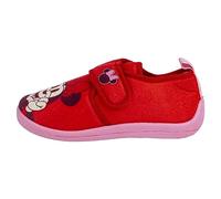 Zapatillas de Andar por Casa de Minnie Mouse - Color Rojo y Rosa - Talla 28-29 - Cierre de Velcro - Zapatillas Infantiles Tipo Francesita de Poliéster y TPR - Producto Original Diseñado en España