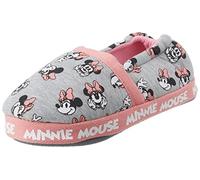 Zapatillas de Andar por Casa de Minnie Mouse - Color Rosa y Gris - Talla 34-35 - Zapatillas Infantiles Tipo Francesita de Poliéster y Suela TPR - Producto Original Diseñado en España