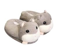 Zapatillas de Animales de Felpa vívidas, Zapatillas de Pato Amarillo Grandes, Zapatillas de Panda, Zapatillas de Alpaca, Zapatillas de Elefante, Zapatillas de Perro,35-38,Hamster-Gray