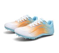 Zapatillas de atletismo con clavos Sprint, amortiguación con placa de carbono, 7 clavos, malla, transpirables, antideslizantes, ligeras, unisex, para mujer, hombre, atletismo, carreras, 35-44 EU