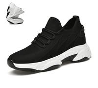 Zapatillas de aumento de altura antideslizantes cómodas para mujeres y hombres, 3 cm, 5 cm, 7 cm, 10 cm de altura, zapatos de aumento invisibles, Negro 10 cm, 39 EU