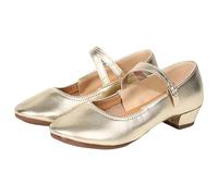 Zapatillas de baile para mujer, transpirables, ligeras, cómodas, de un solo color, suela suave, antideslizantes, elegantes, Mary Jane, zapatos de salón de baile, latinas, tallas 36-42, dorado, 38 EU