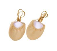 Zapatillas De Ballet De Media Palma Zapatillas de Gimnasia de competición con Media Palma y Tejido elástico de Cuatro Lados for Fitness y Ejercicio.(Camel,XS 31-32)