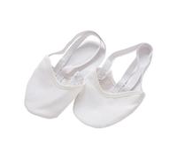 Zapatillas De Ballet De Media Palma Zapatillas De Gimnasia Rítmica con Puntera Suave Medias De Punto Ginastica Profesional Competición Suela Protectora Elástica(White,36-37)