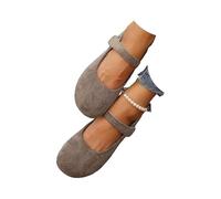 Zapatillas de ballet ortopedic Mary Jane para mujer, elegantes y cómodas, con puntera redonda, informales, ligeras, transpirables para enfermeras de trabajo diarias, marrón, 40 EU