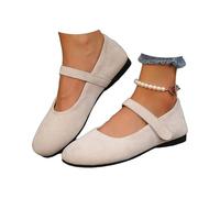 Zapatillas de ballet ortopedic Mary Jane para mujer, elegantes y cómodas, con puntera redonda, informales, ligeras, transpirables para enfermeras de trabajo diarias, Blanco, 38 EU